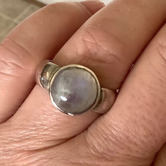Sterling SILVER 925 MOON STONE WOMAN RING SIZE US 8​ - Picture 4 of 9